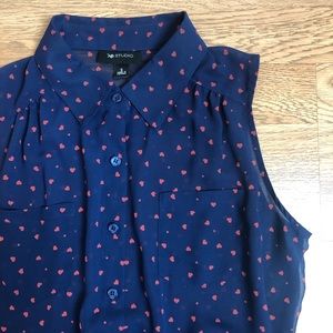 AB Studio Blouse Button Up Small